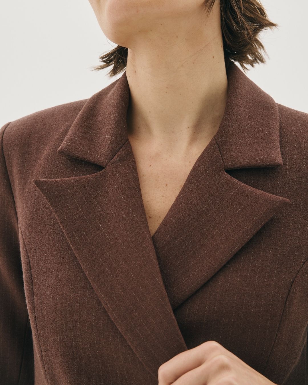 CAROLYN DOUBLE BREASTED WOOL COAT CHOCOLATE