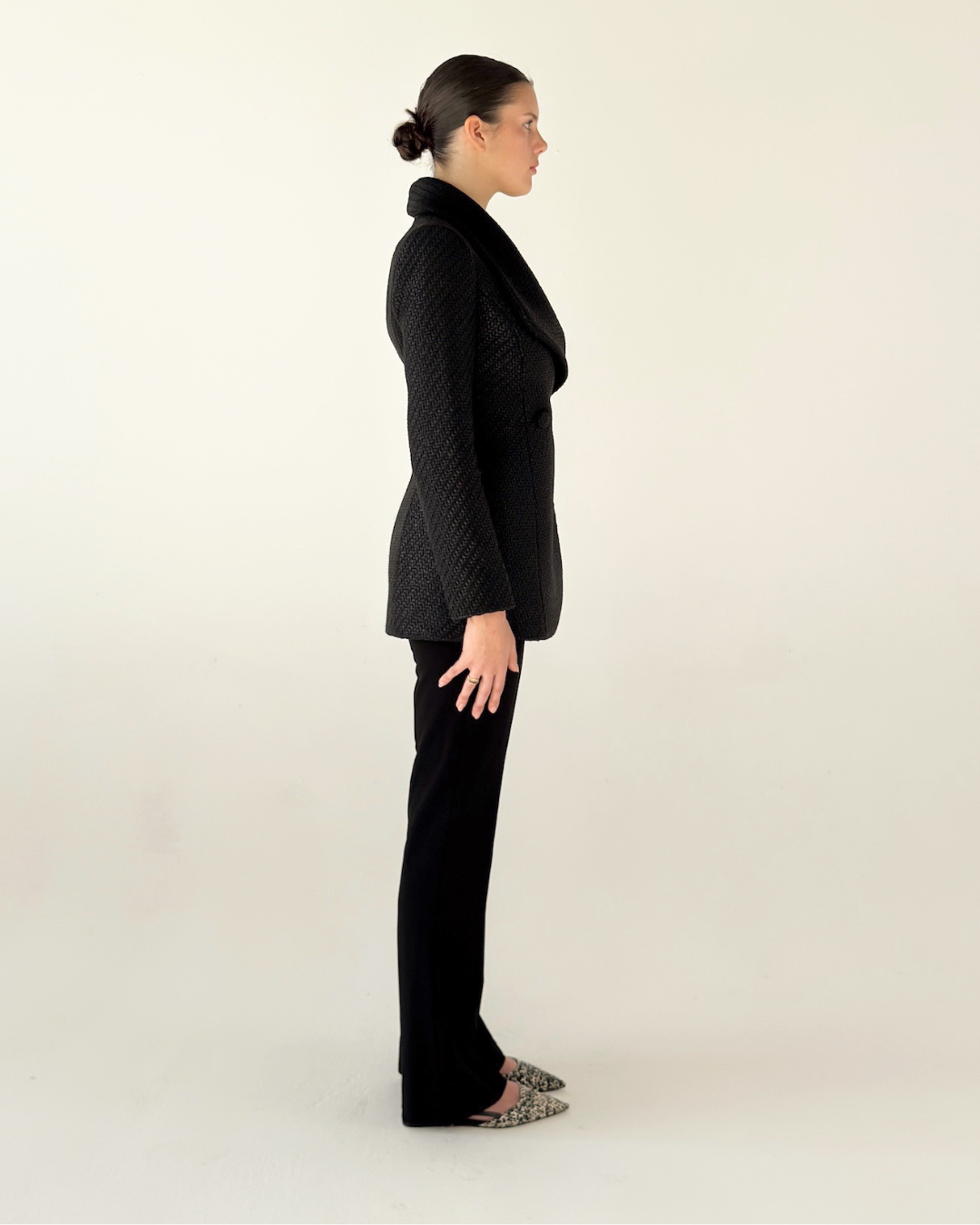 CORDELIA BLAZER SYRAH COATED WEAVE