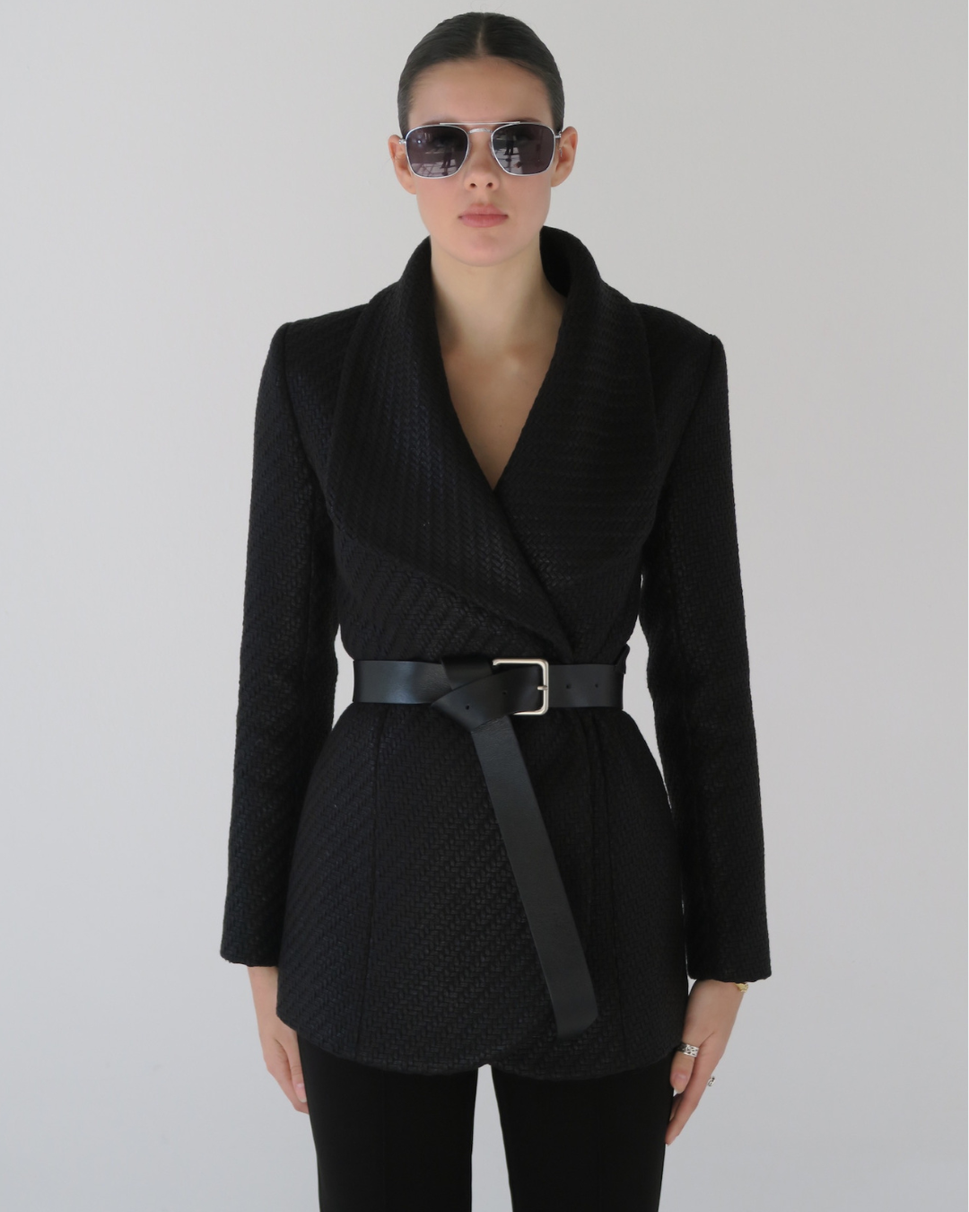 CORDELIA BLAZER SYRAH COATED WEAVE