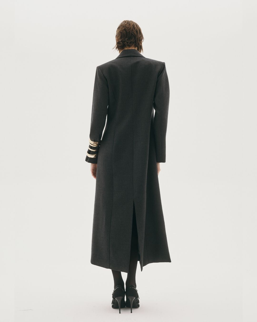 CAROLYN DOUBLE BREASTED COAT CHARCOAL