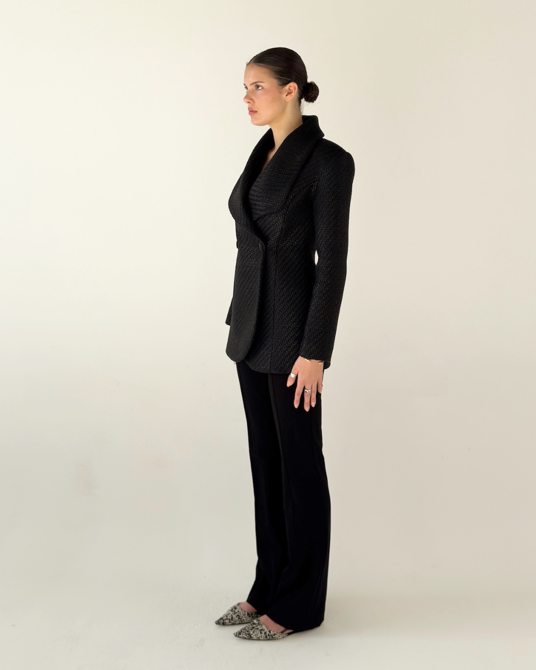 CORDELIA BLAZER SYRAH COATED WEAVE