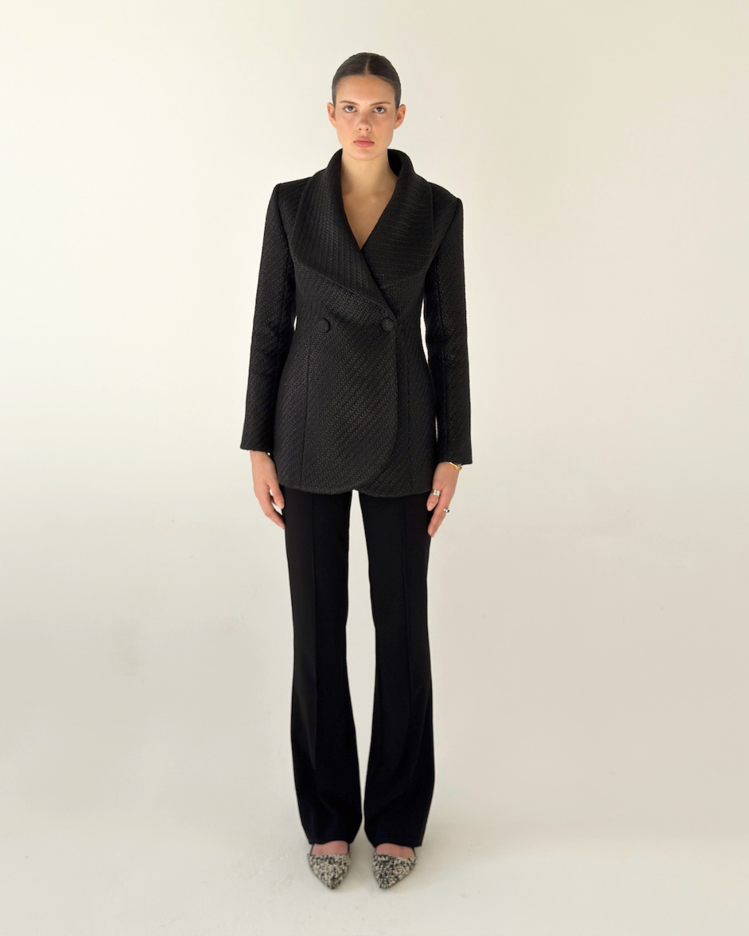 CORDELIA BLAZER SYRAH COATED WEAVE
