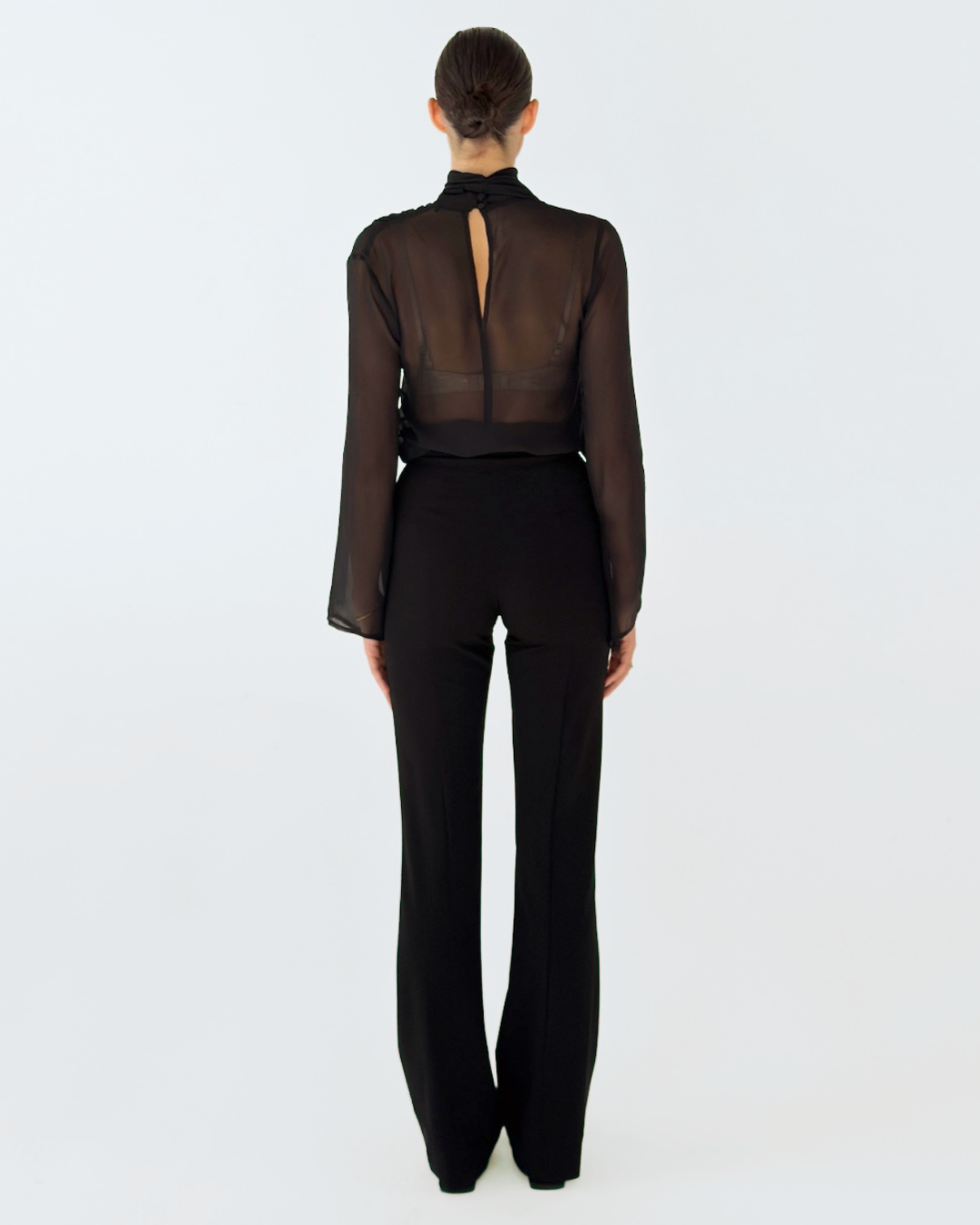 CHÉRI SHEER BLOUSE BLACK