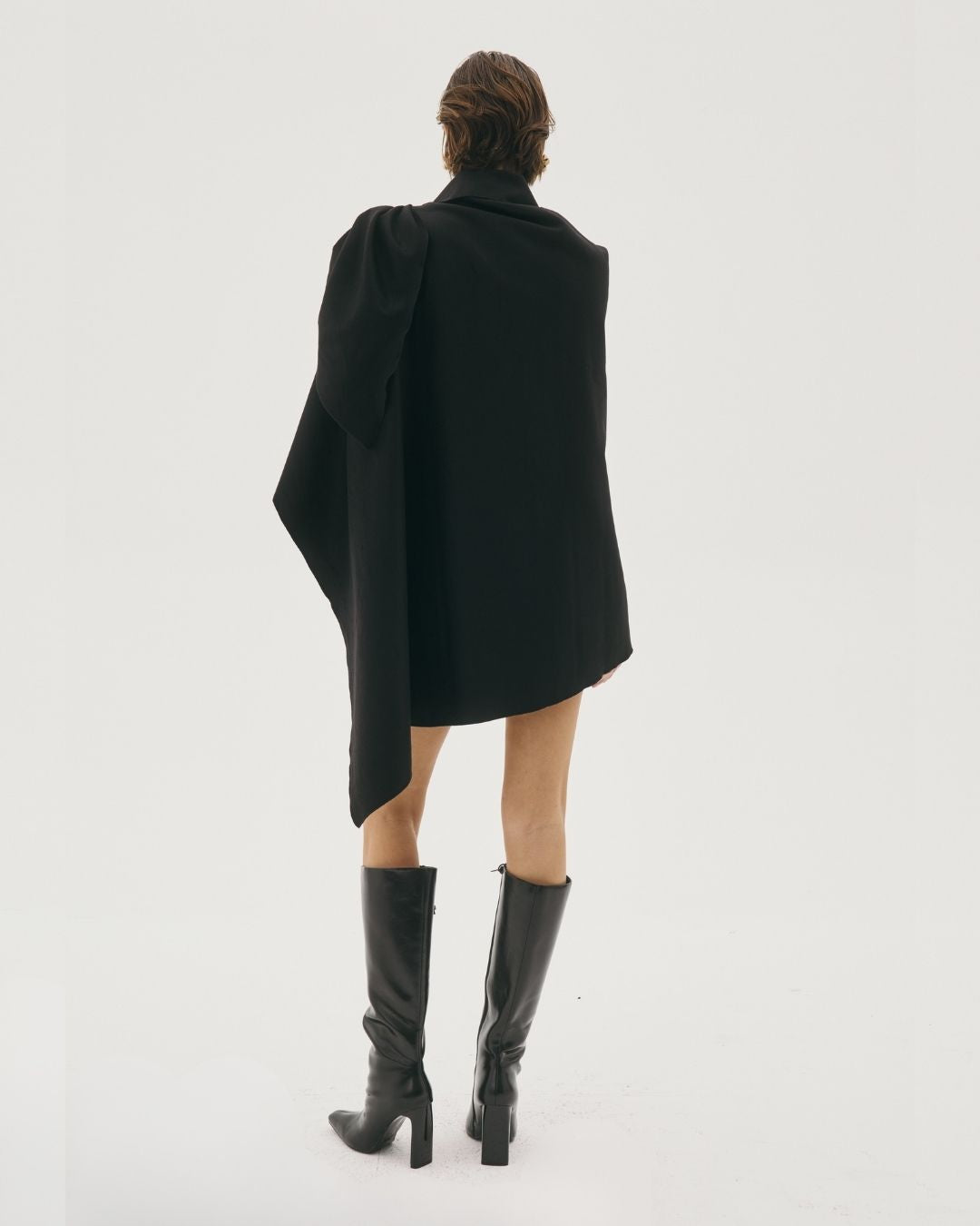 Versailles Wrap Black — back view — SHE Melbourne