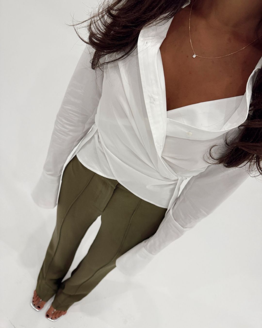 PIN-TUCK GREEN PANT