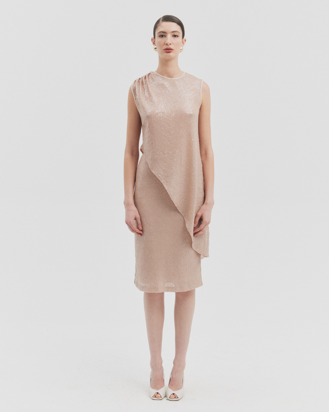 AMOUR ASYMMETRIC BLUSH SEQUIN