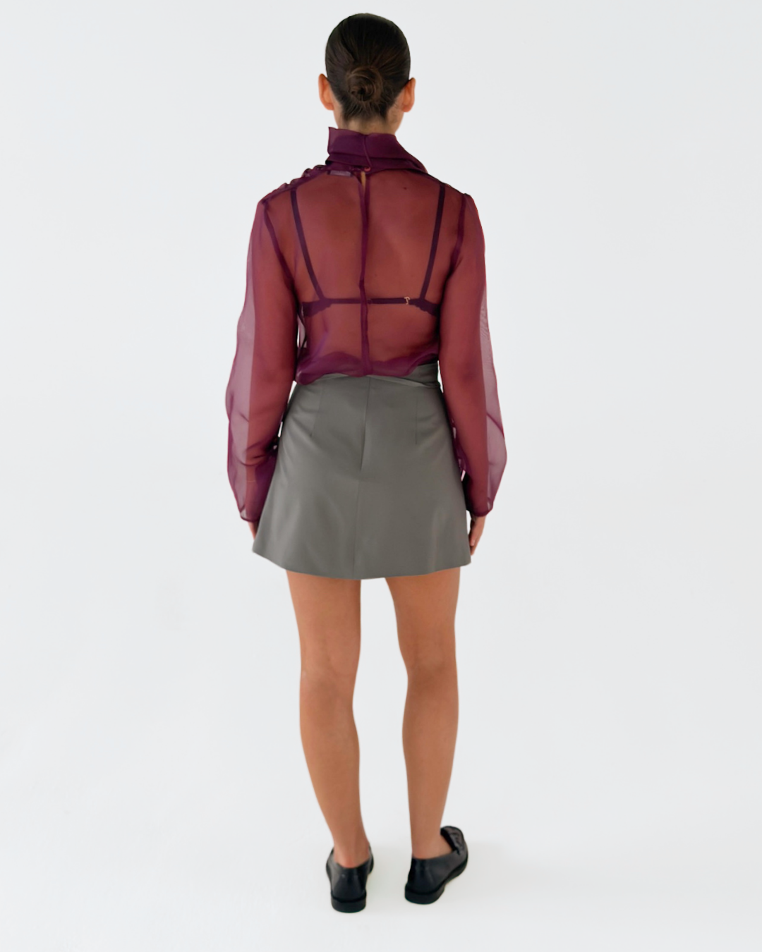 CHÉRI SHEER BLOUSE BORDEAUX