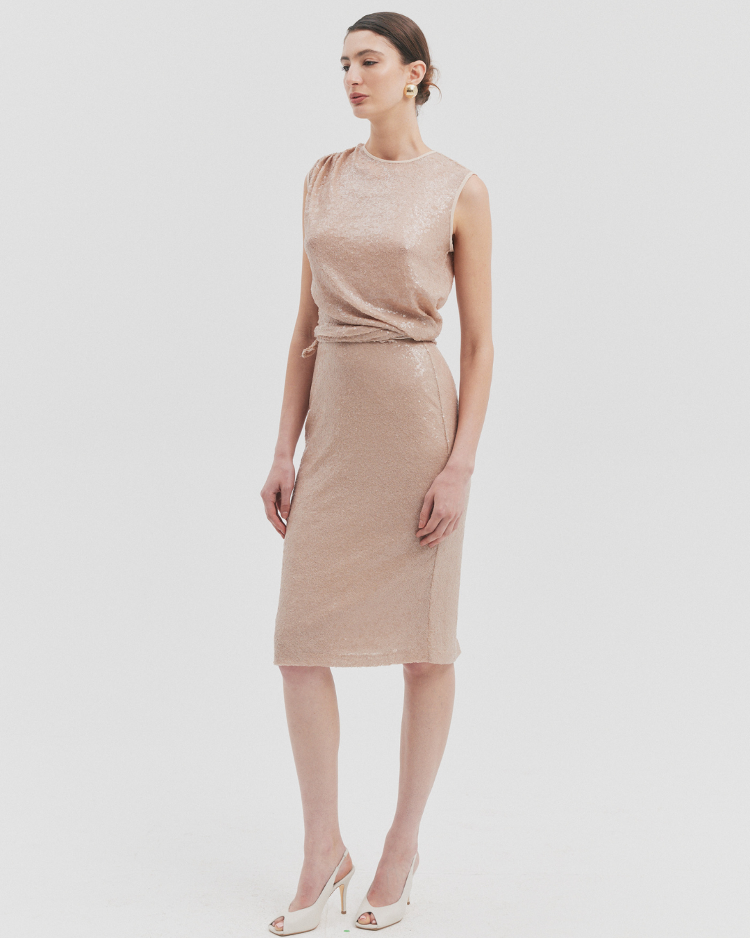 AMOUR ASYMMETRIC BLUSH SEQUIN