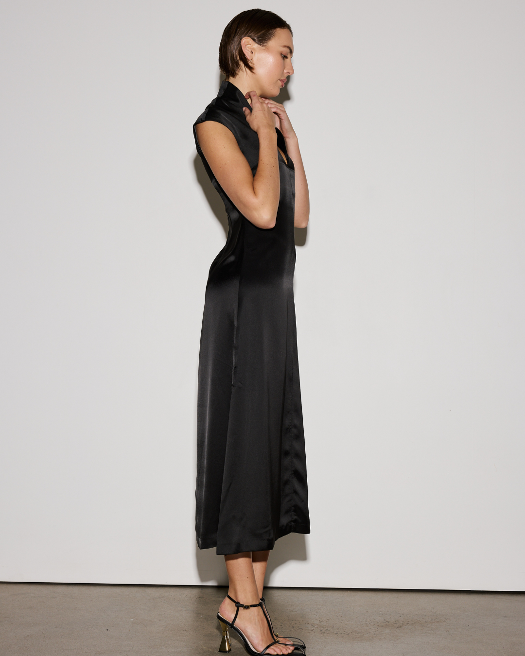 JOSEPHINE LONG LINE BLACK DRESS