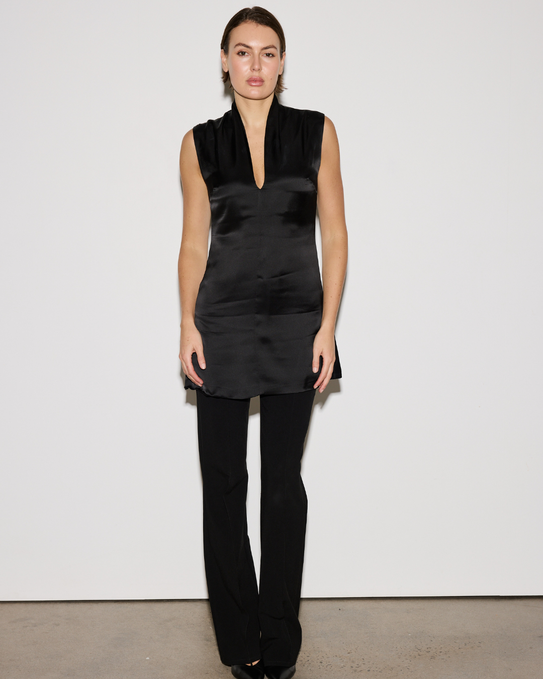 CELINE A-LINE BLACK MINI DRESS