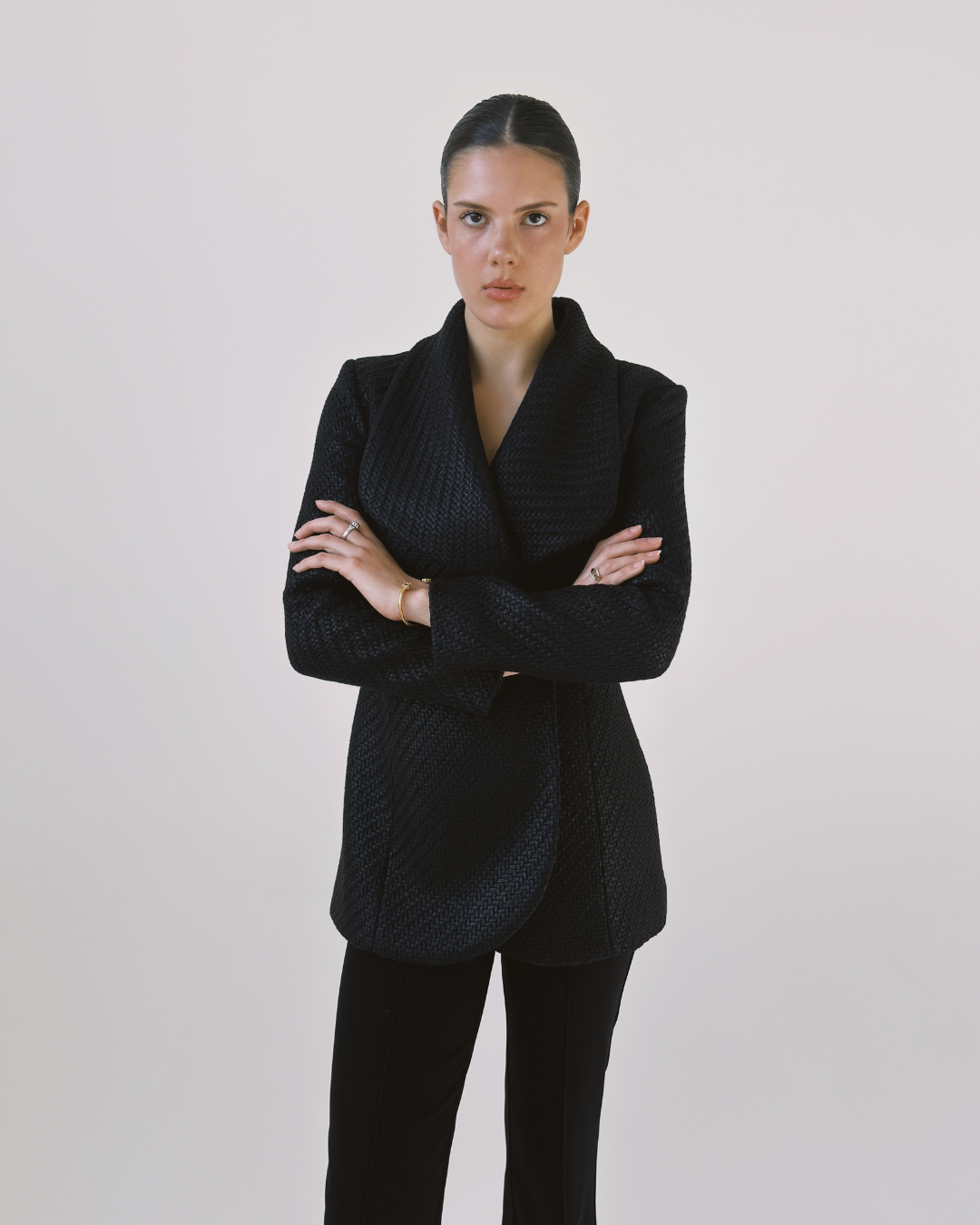 CORDELIA BLAZER SYRAH COATED WEAVE
