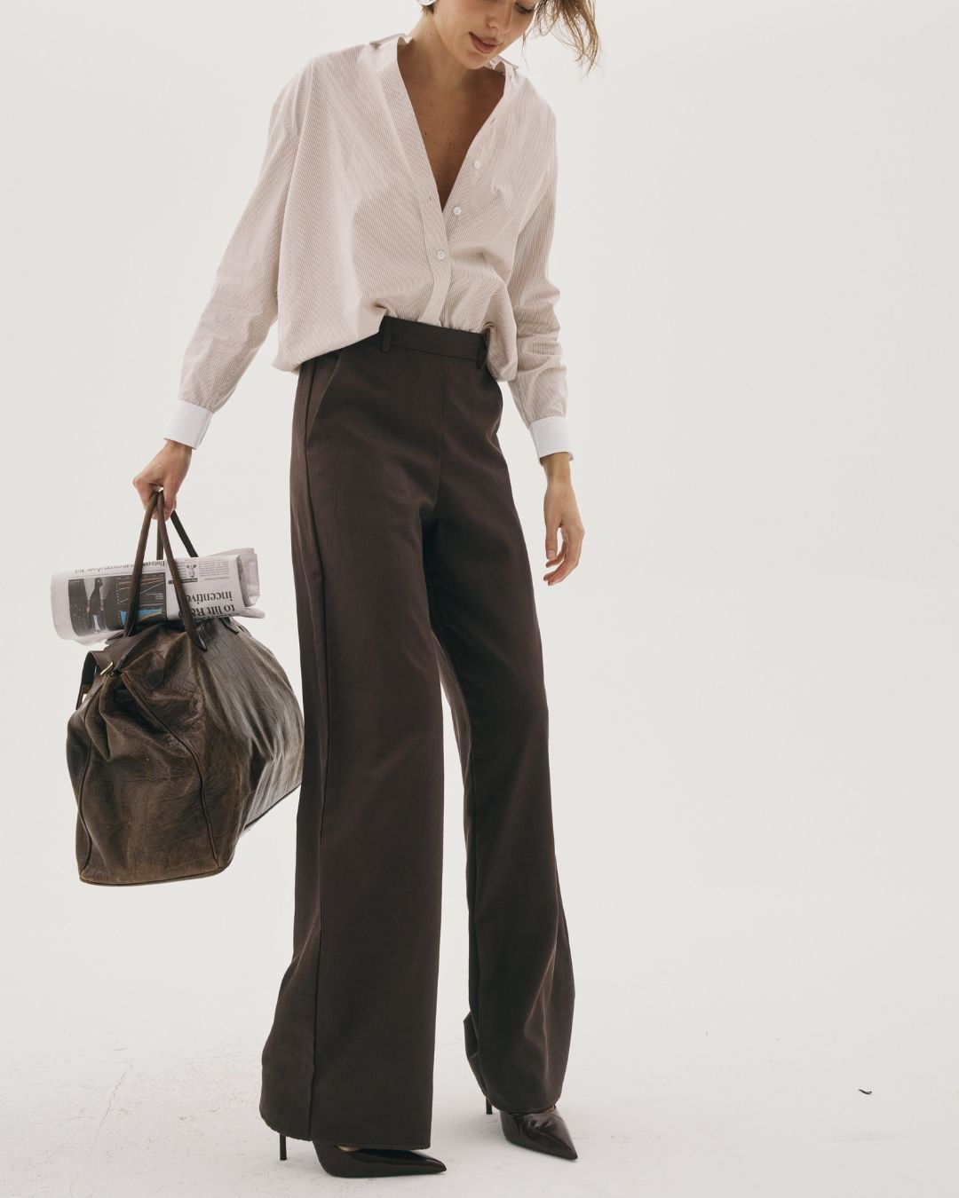 SLOANE WIDE LEG PANTS CHOCOLATE