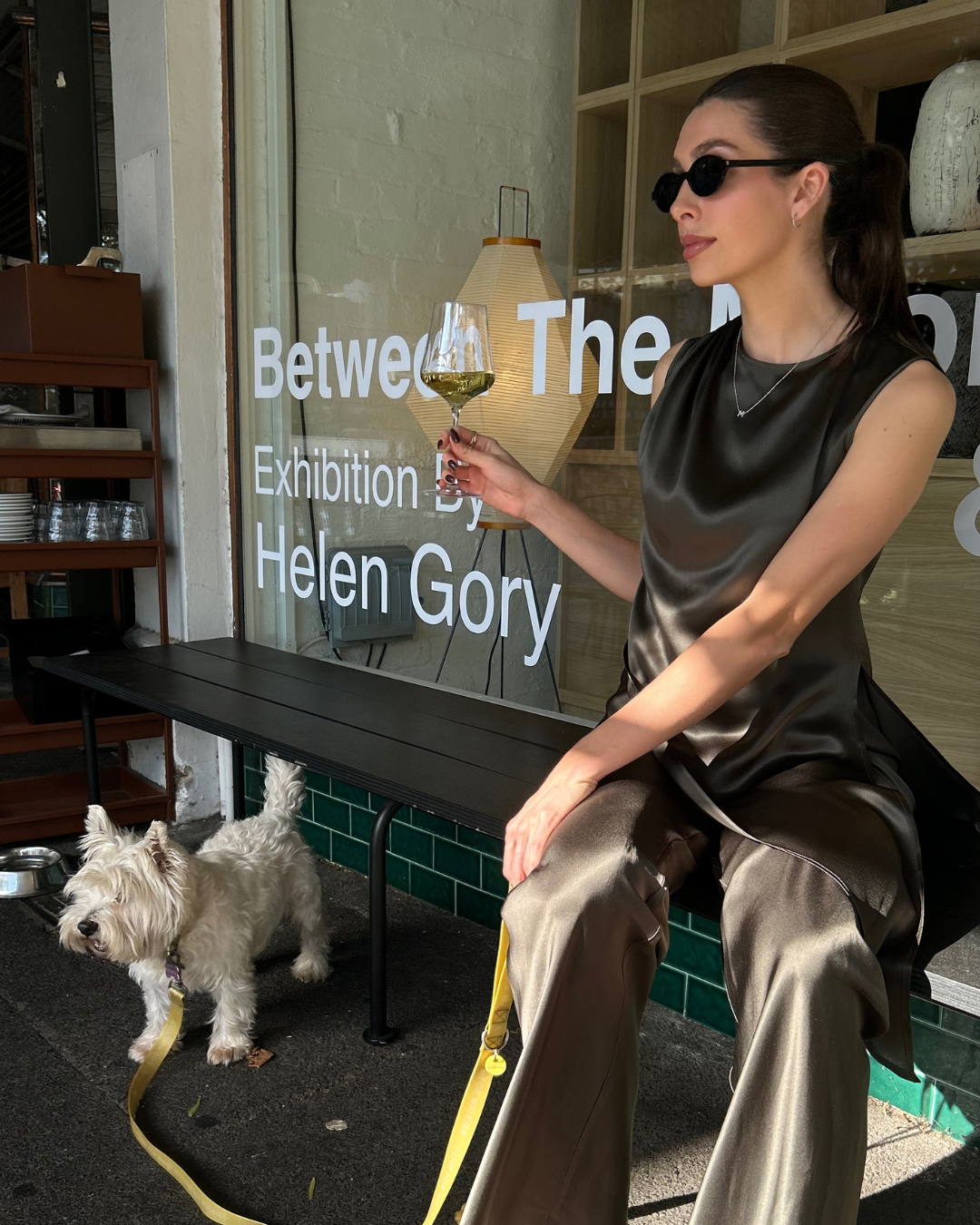 CRUS SILK BIAS CUT PANT OLIVE