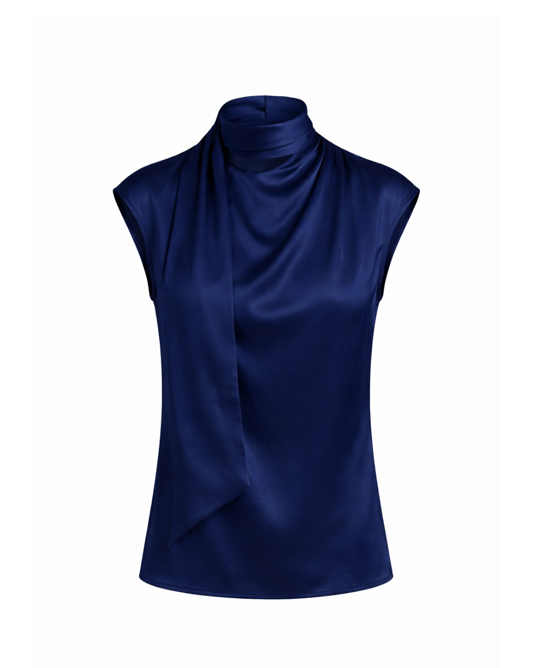 CHÉRI CAP SLEEVE NAVY SILK