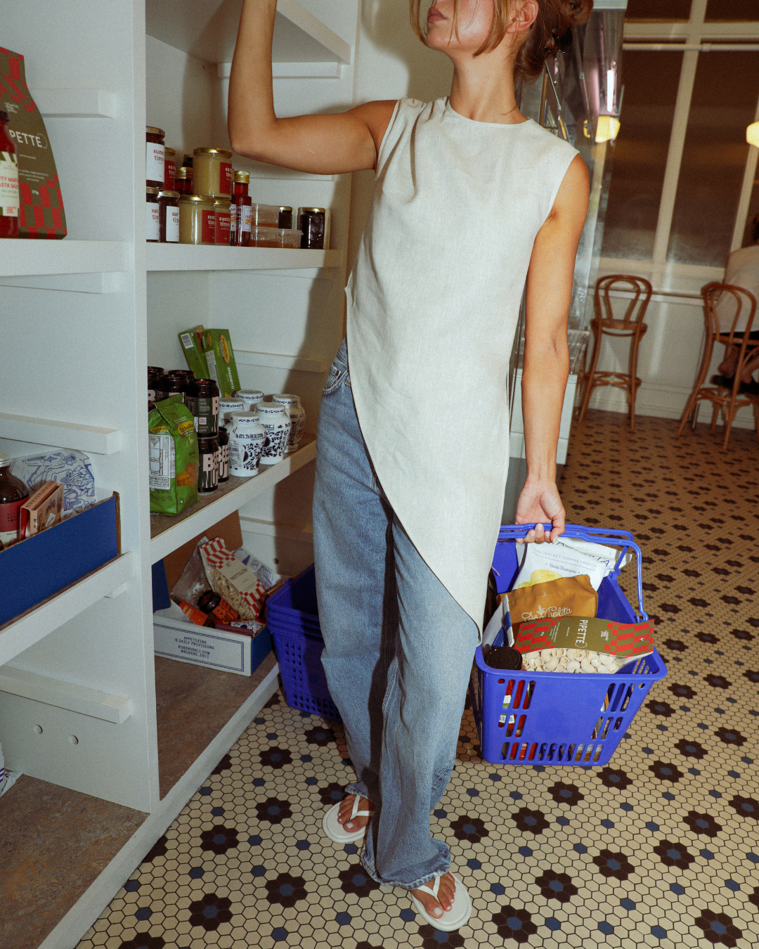 AMOUR ASYMMETRIC LINEN TOP