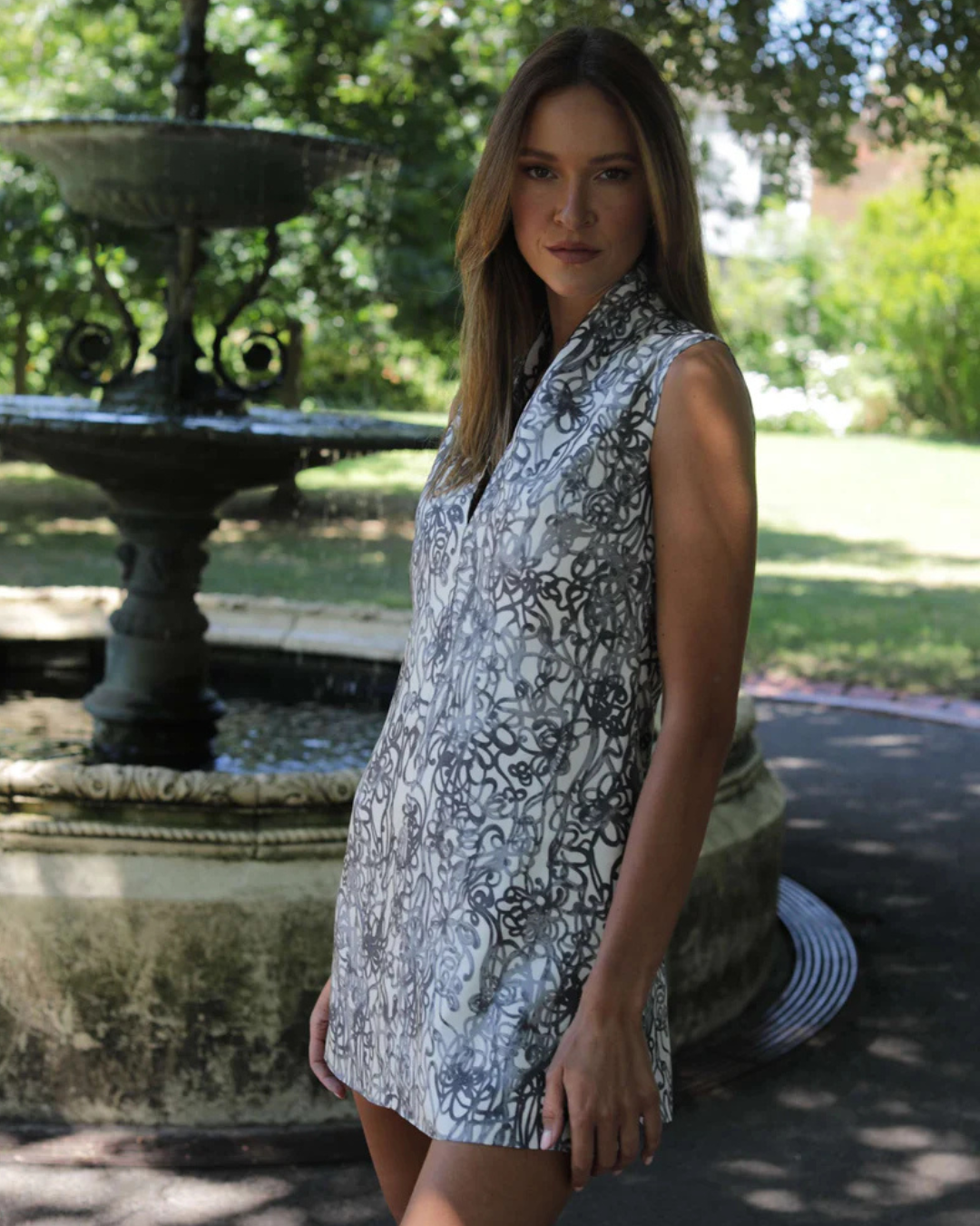 CELINE SQUIGGLE A-LINE MINI DRESS