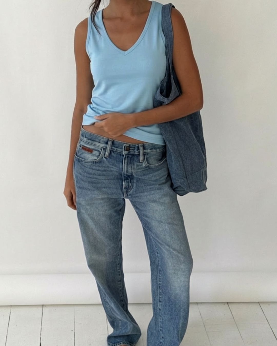 BABY BLUE REVERSIBLE COTTON TANK