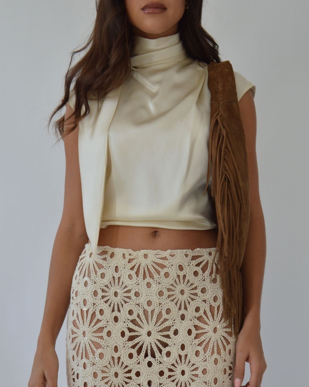 CHÉRI CAP SLEEVE OYSTER SILK