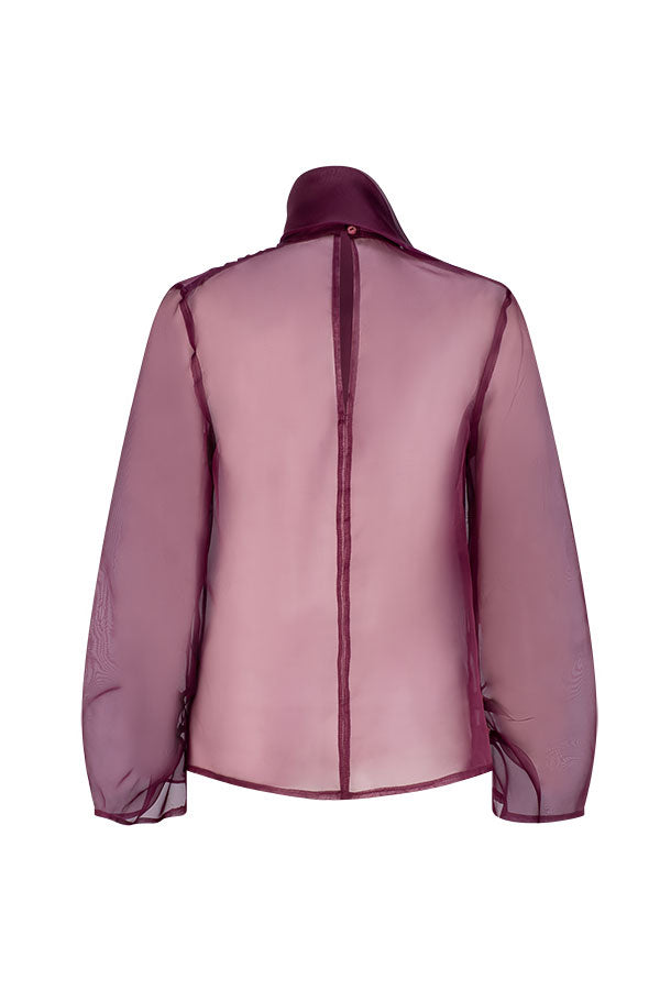 CHÉRI SHEER BLOUSE BORDEAUX