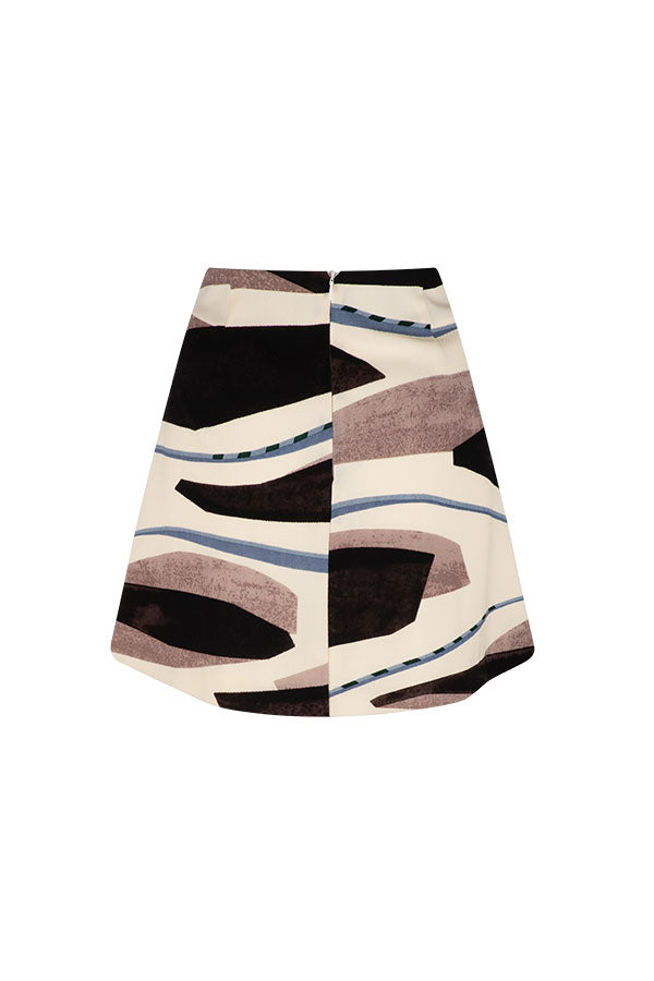JUPE MINI SKIRT ABSTRACT PRINT