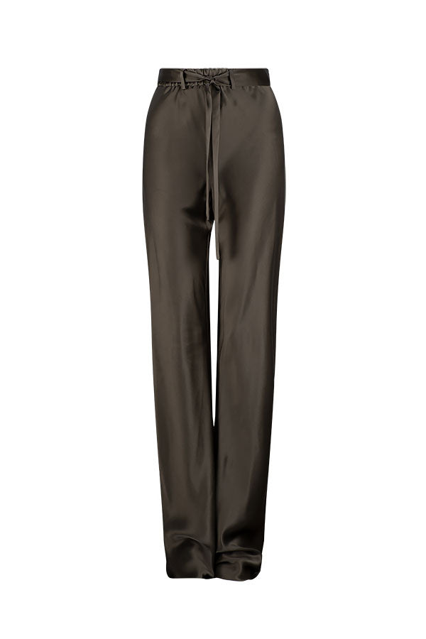 CRUS SILK BIAS CUT PANT OLIVE