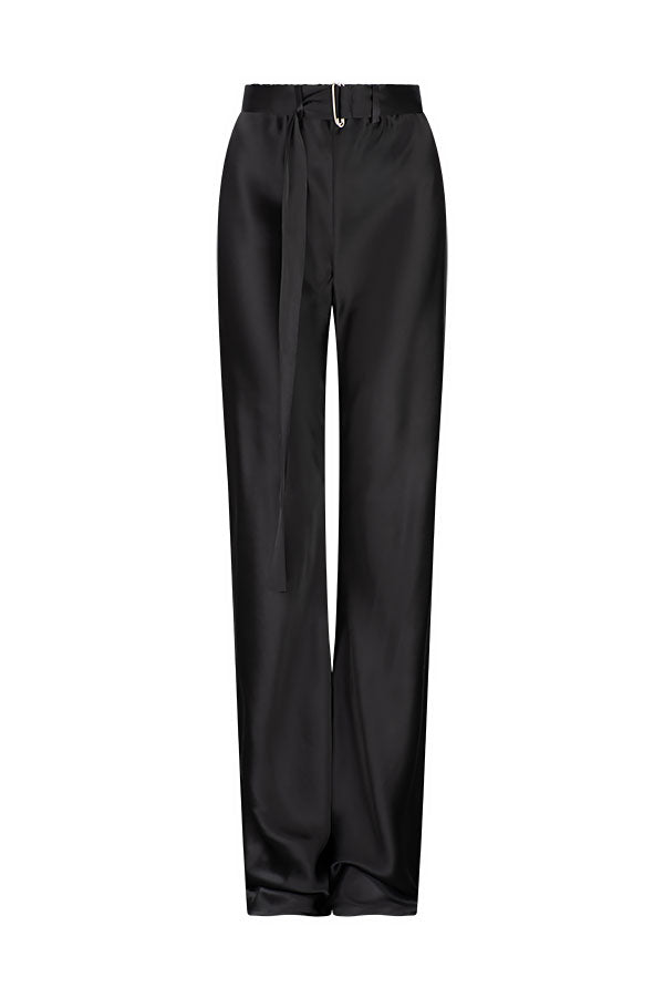 CRUS BIAS CUT BLACK SILK PANT