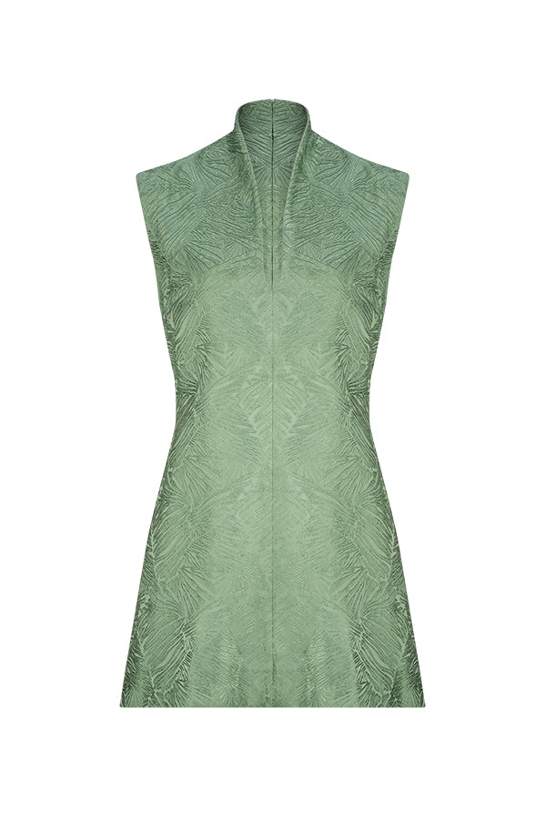 CELINE GREEN A-LINE MINI DRESS CELINE GREEN A-LINE MINI DRESS