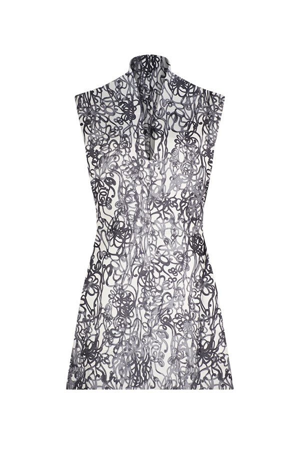 CELINE SQUIGGLE A-LINE MINI DRESS