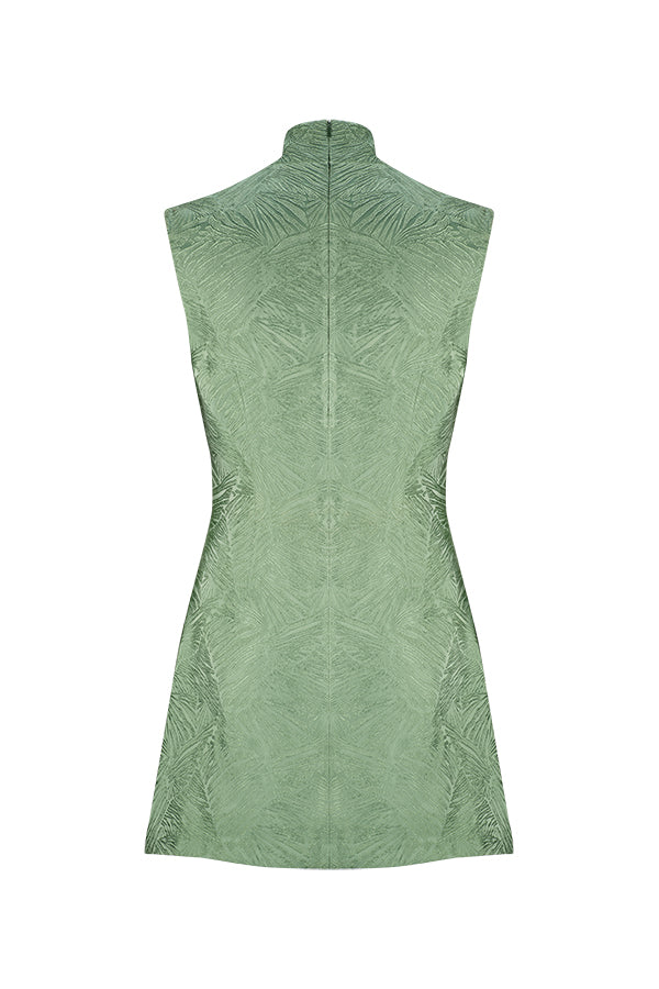 CELINE GREEN A-LINE MINI DRESS