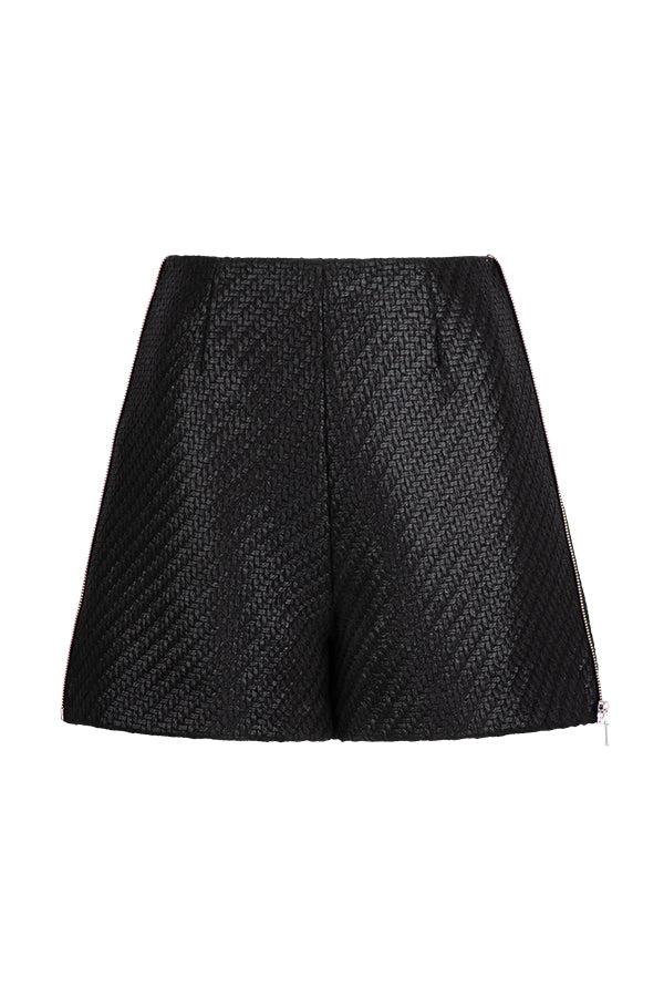 CORSICA COATED WEAVE BLACK SKORT