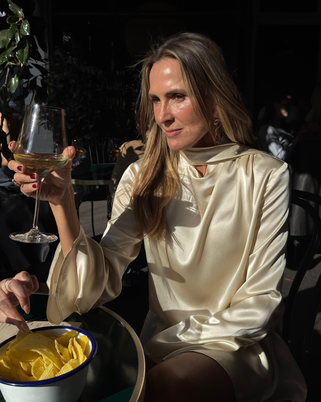 ALEXANDRA OYSTER SILK MINI DRESS