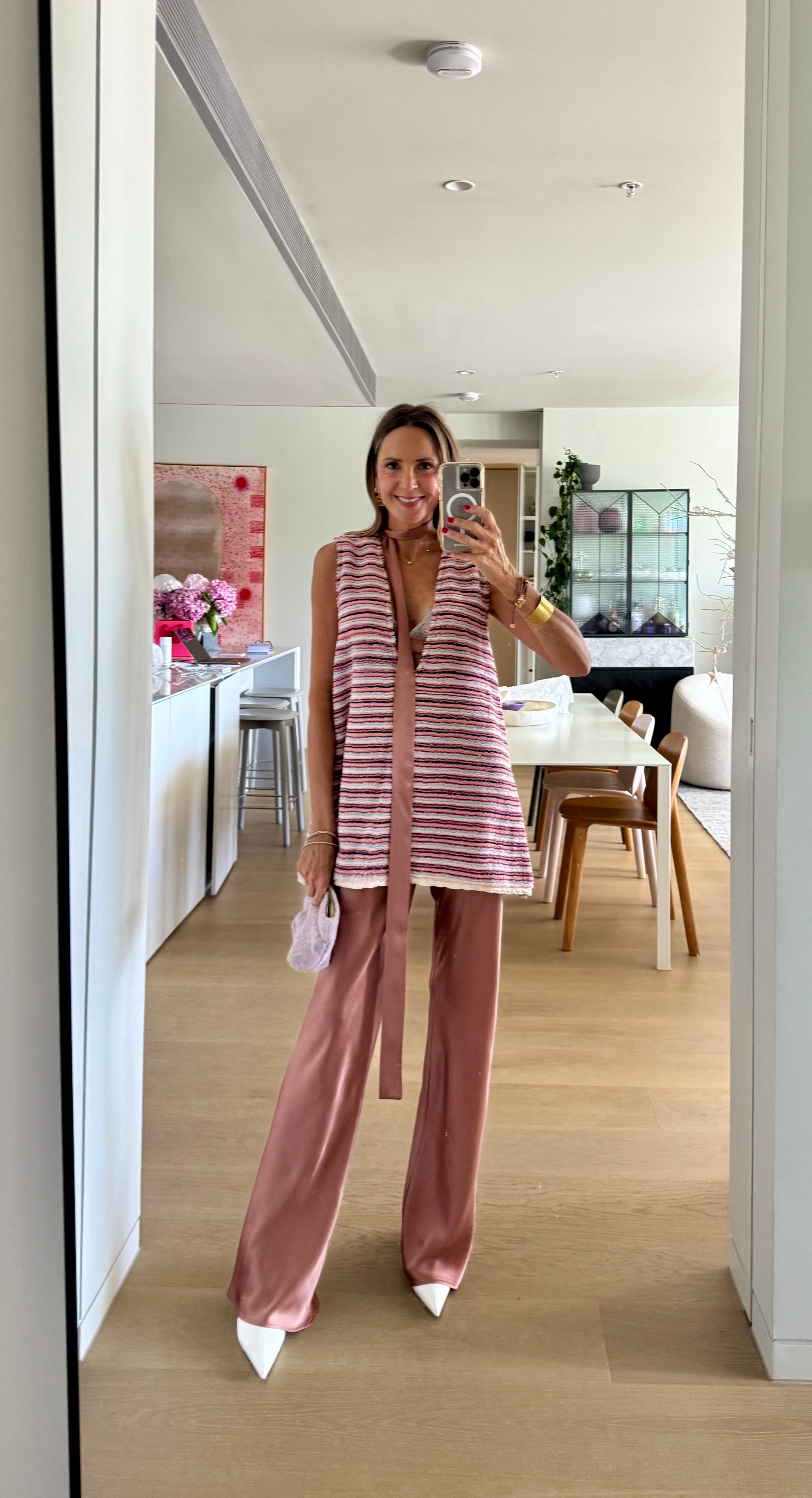 CRUS BIAS CUT SILK PANT PRALINE