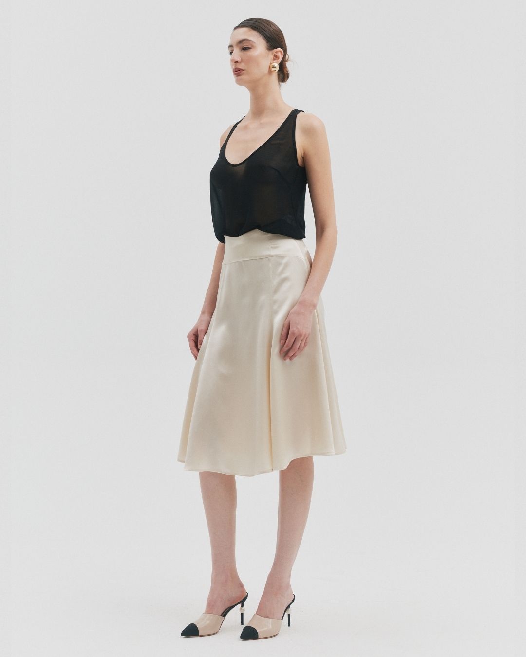 MON SILK SKIRT OYSTER