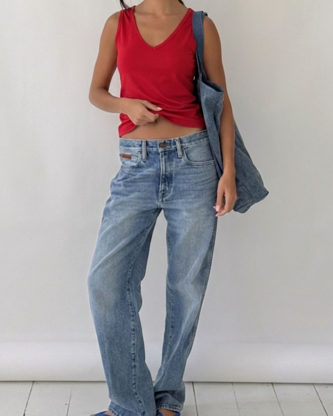 RED REVERSIBLE COTTON TANK