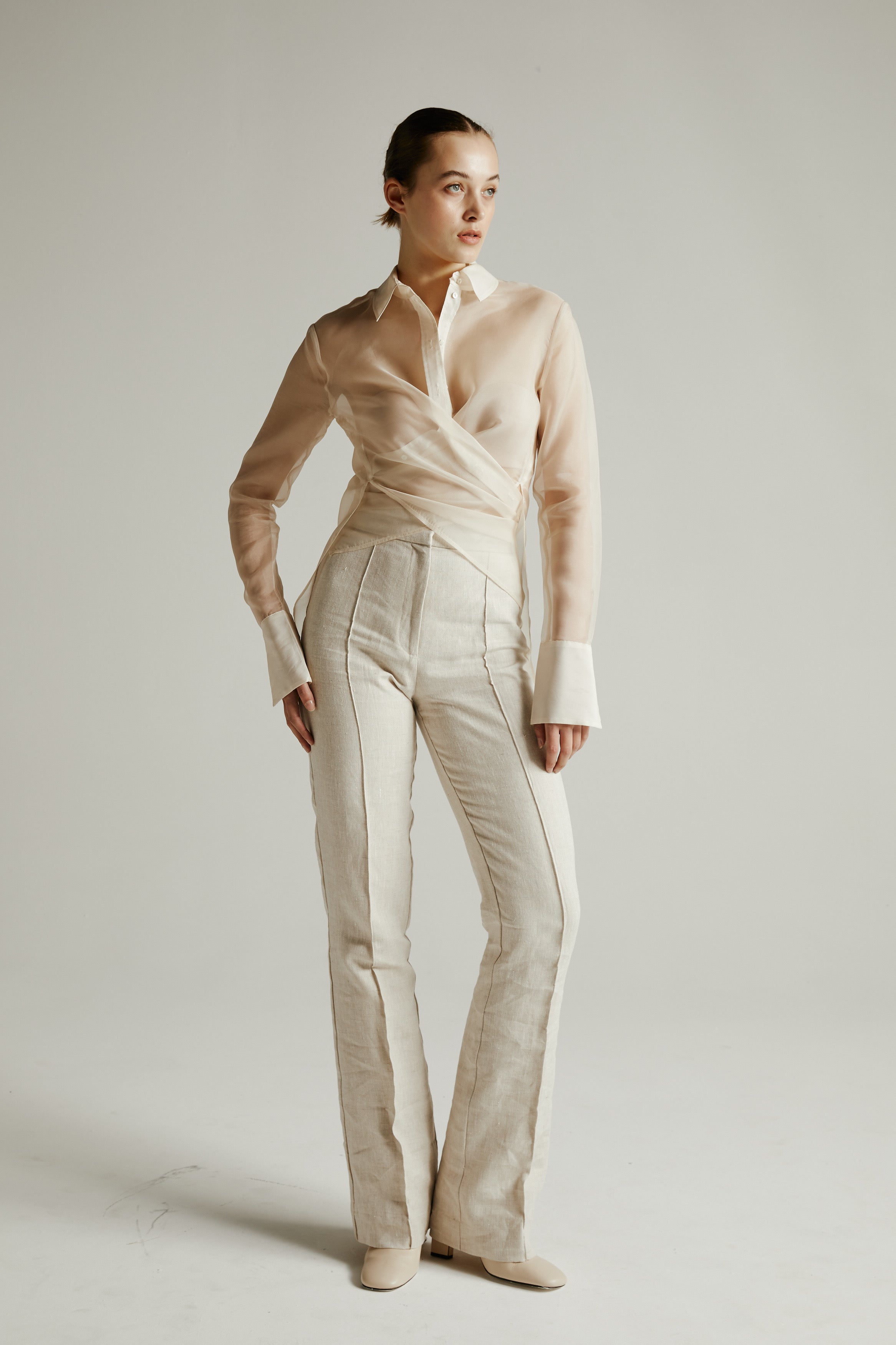 PIN-TUCK PANT LINEN
