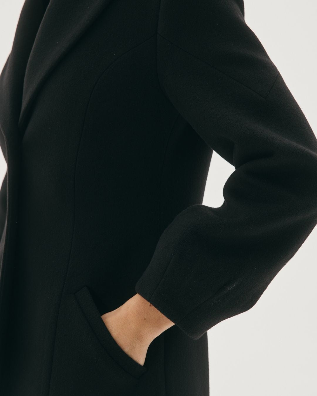 PROVENCE COAT BLACK CASHMERE WOOL