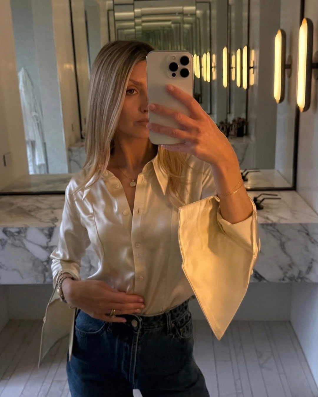 JACKIE SHIRT OYSTER SILK