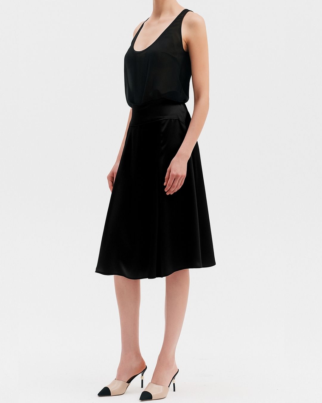 MON SILK SKIRT BLACK