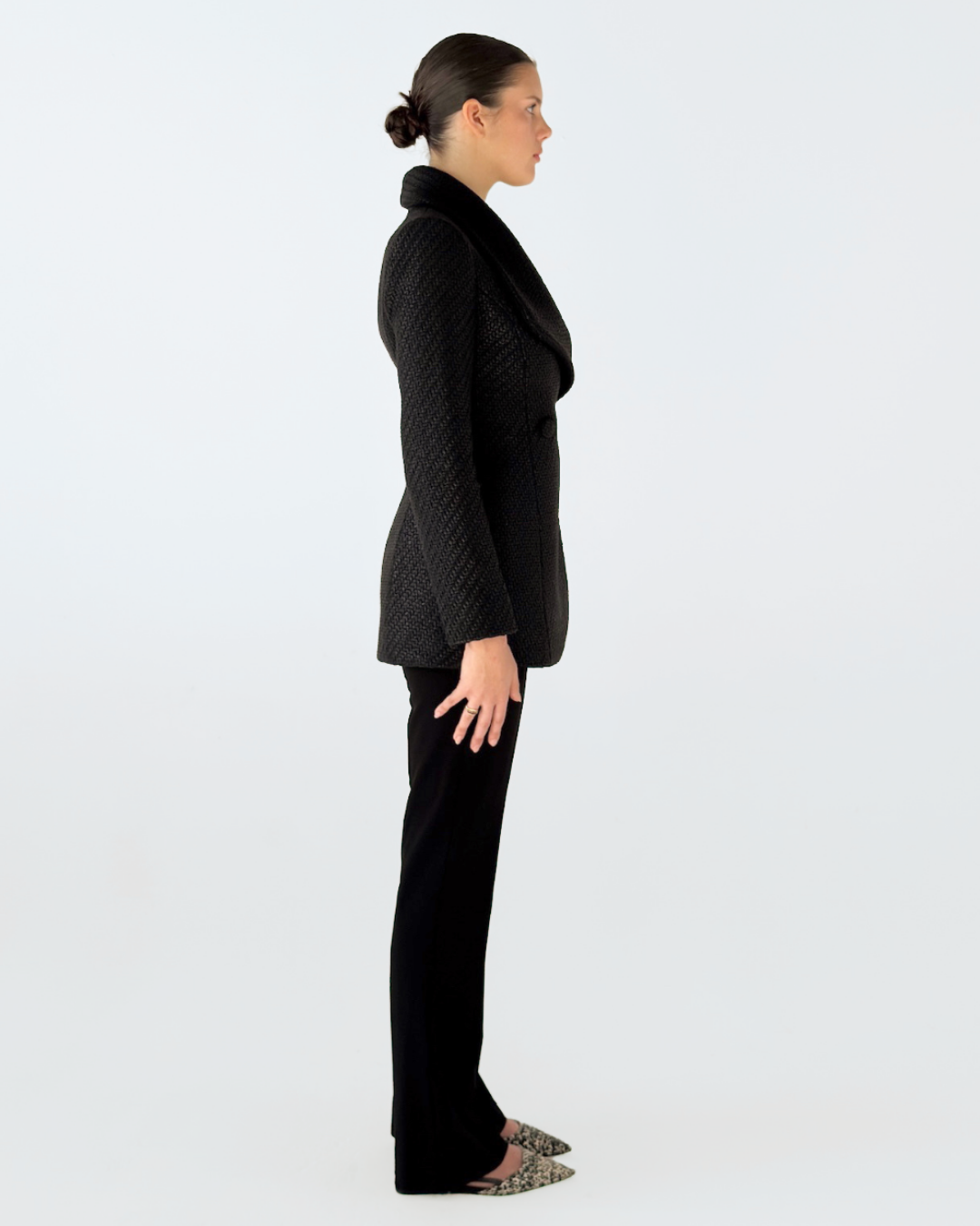 CORDELIA BLAZER SYRAH COATED WEAVE