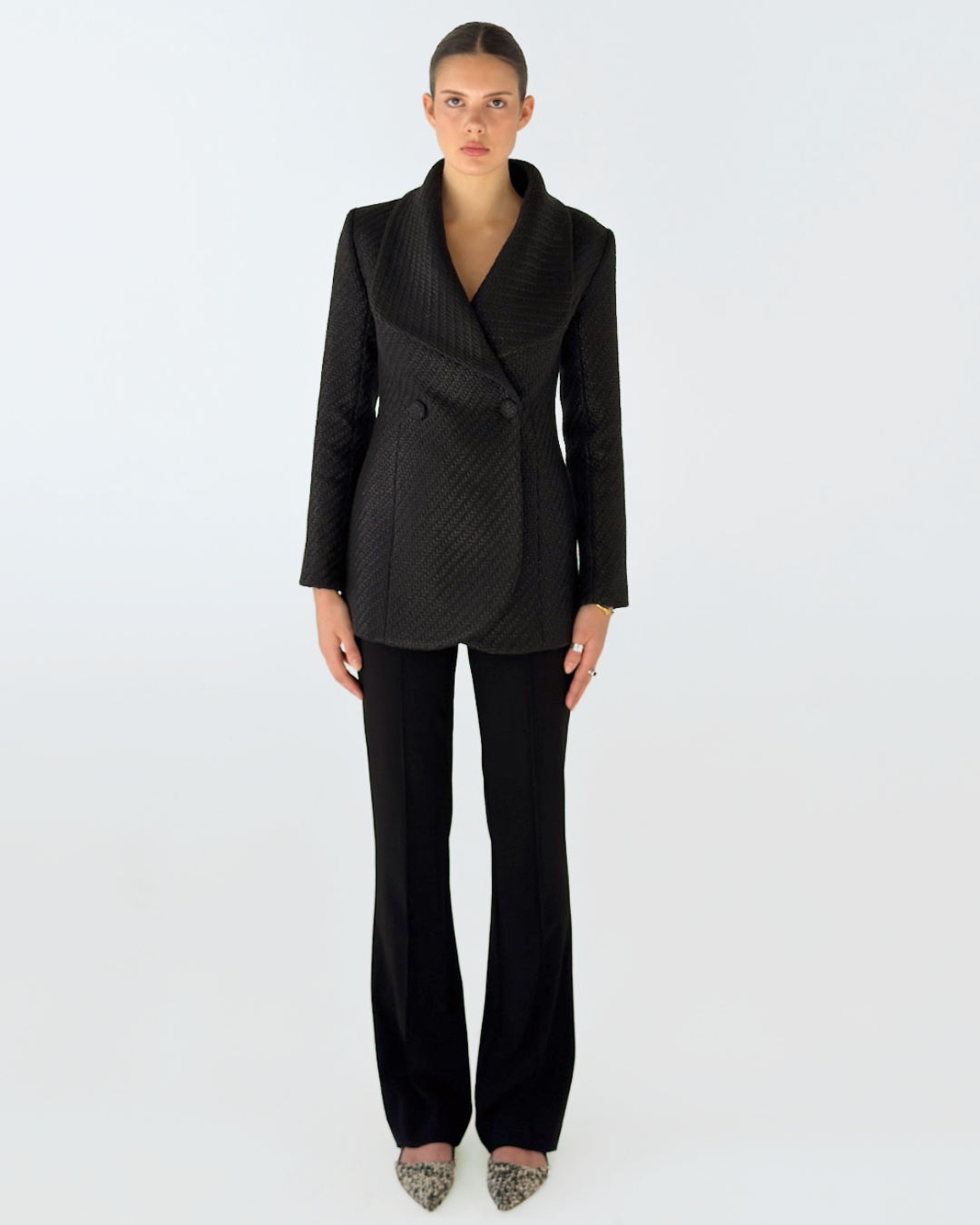CORDELIA BLAZER SYRAH COATED WEAVE