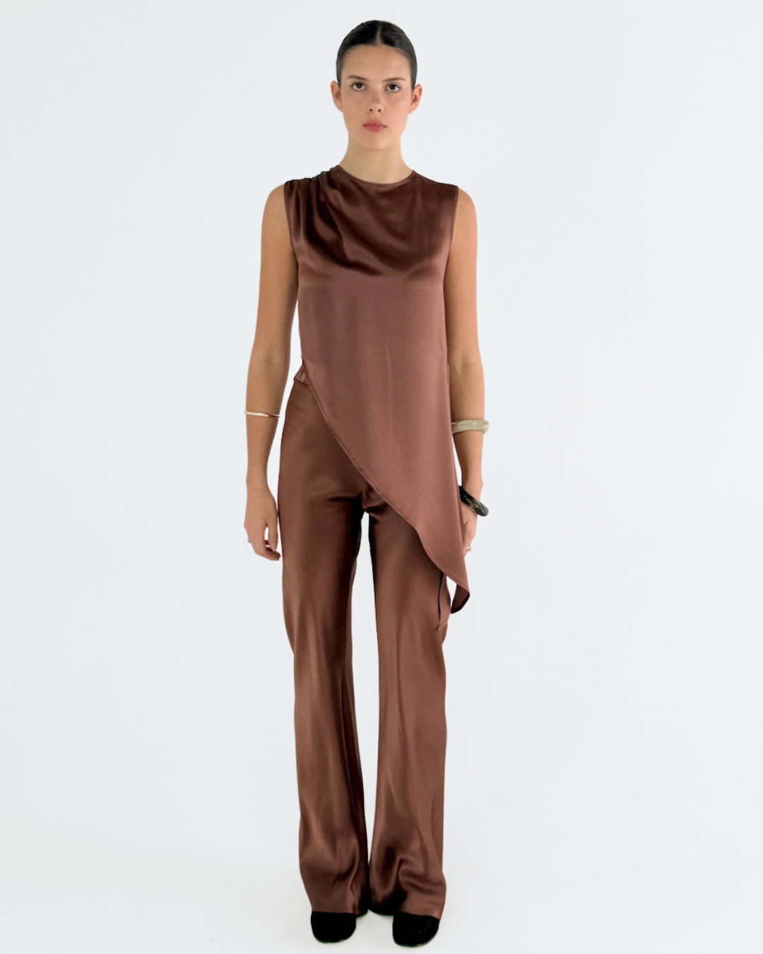 CRUS BIAS CUT SILK PANT PRALINE