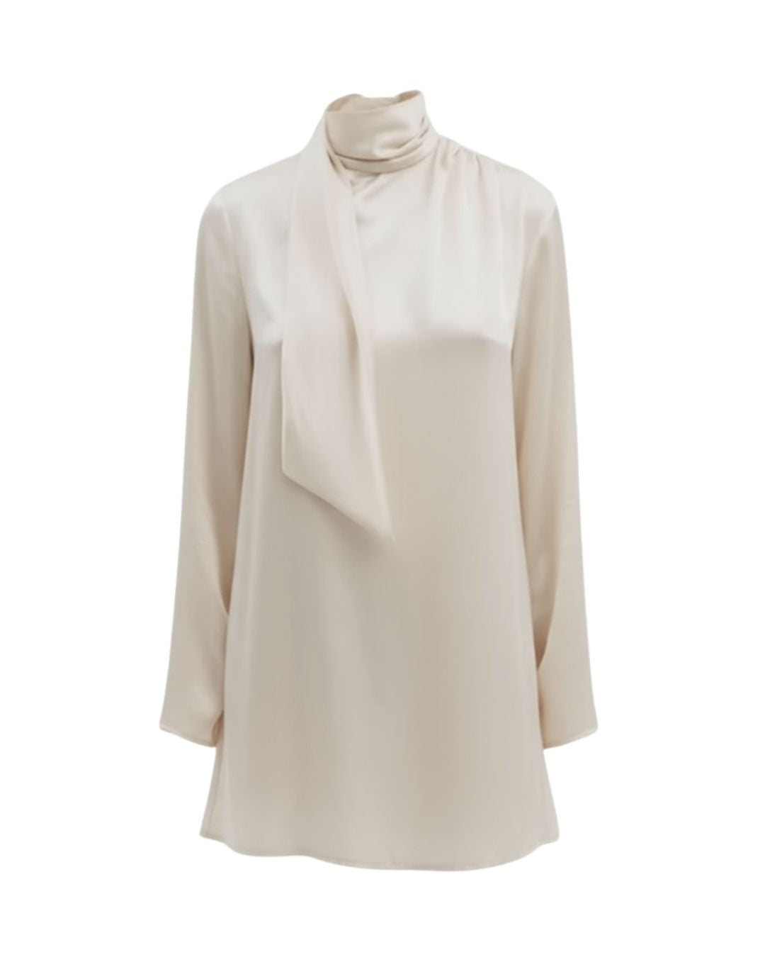 ALEXANDRA OYSTER SILK MINI DRESS