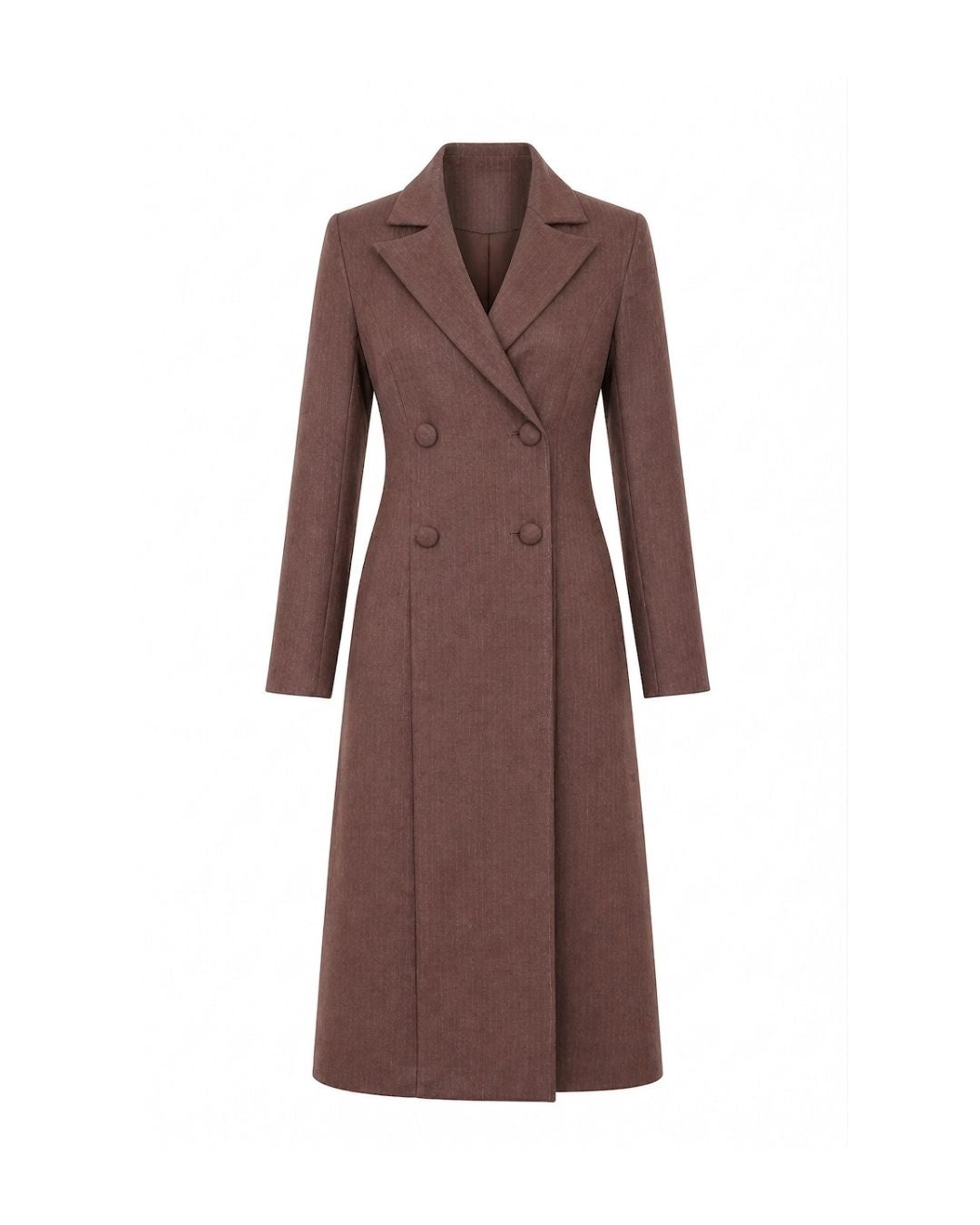 CAROLYN DOUBLE BREASTED WOOL COAT CHOCOLATE