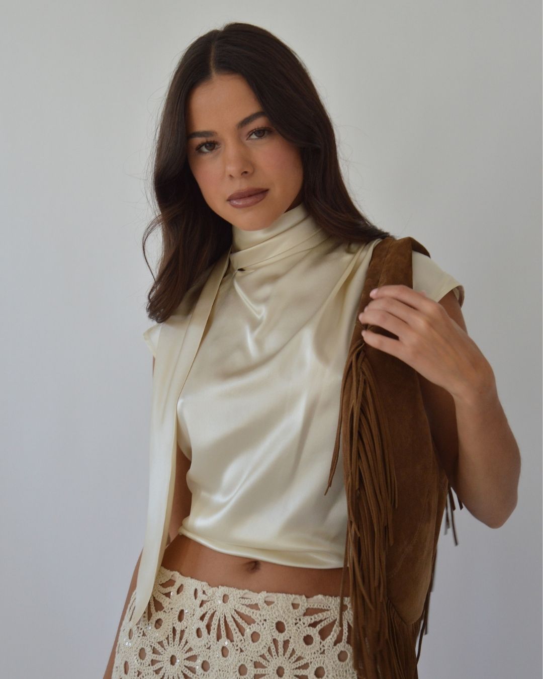 CHÉRI CAP SLEEVE OYSTER SILK