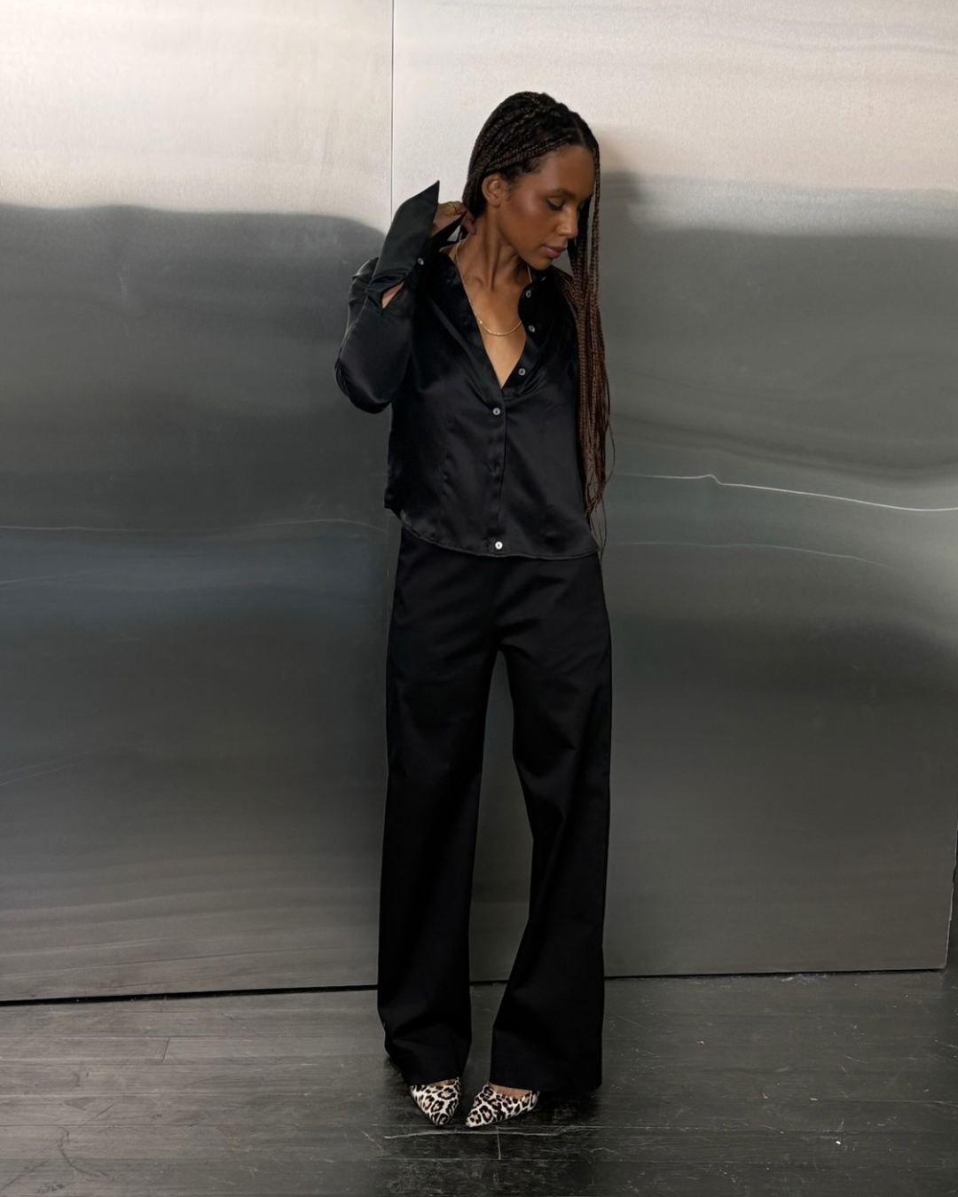 JACKIE SHIRT BLACK SILK