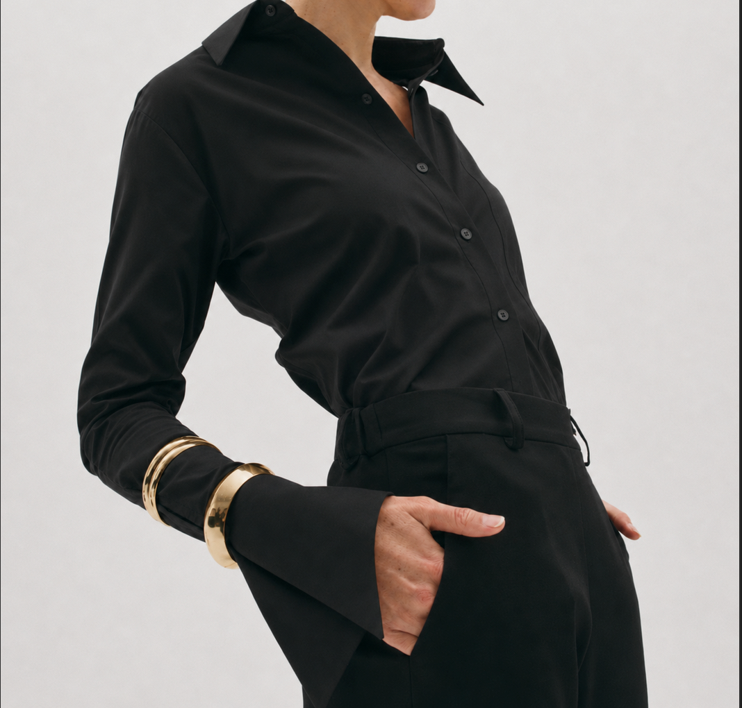 JACKIE SHIRT BLACK COTTON