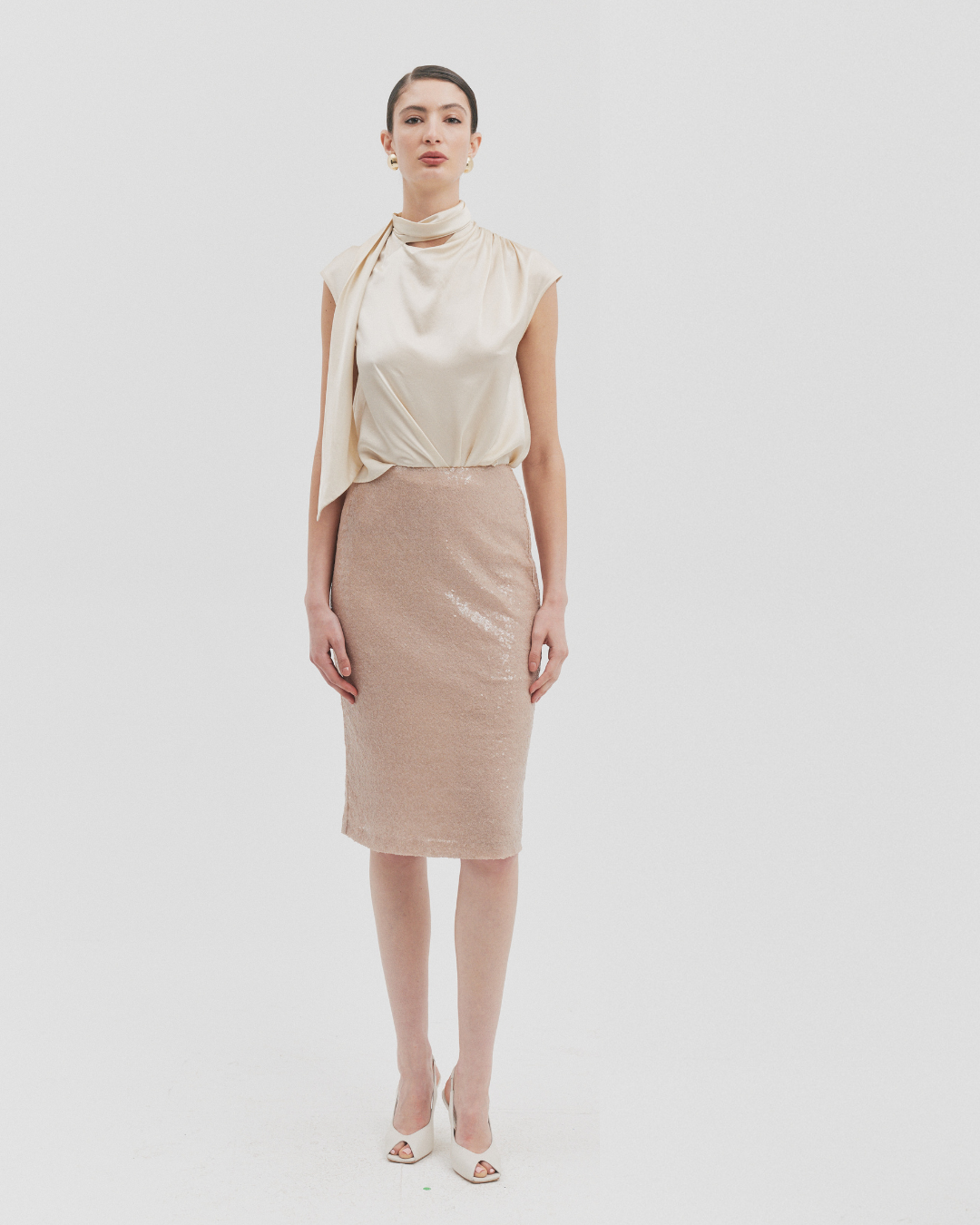 CHÉRI CAP SLEEVE OYSTER SILK