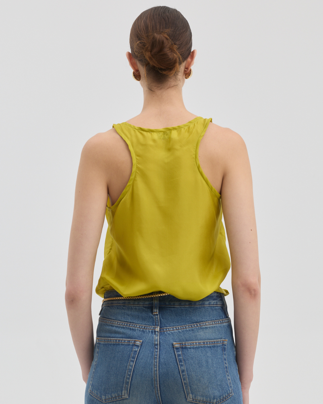 BISOU SHEER CHARTREUSE SILK CAMI