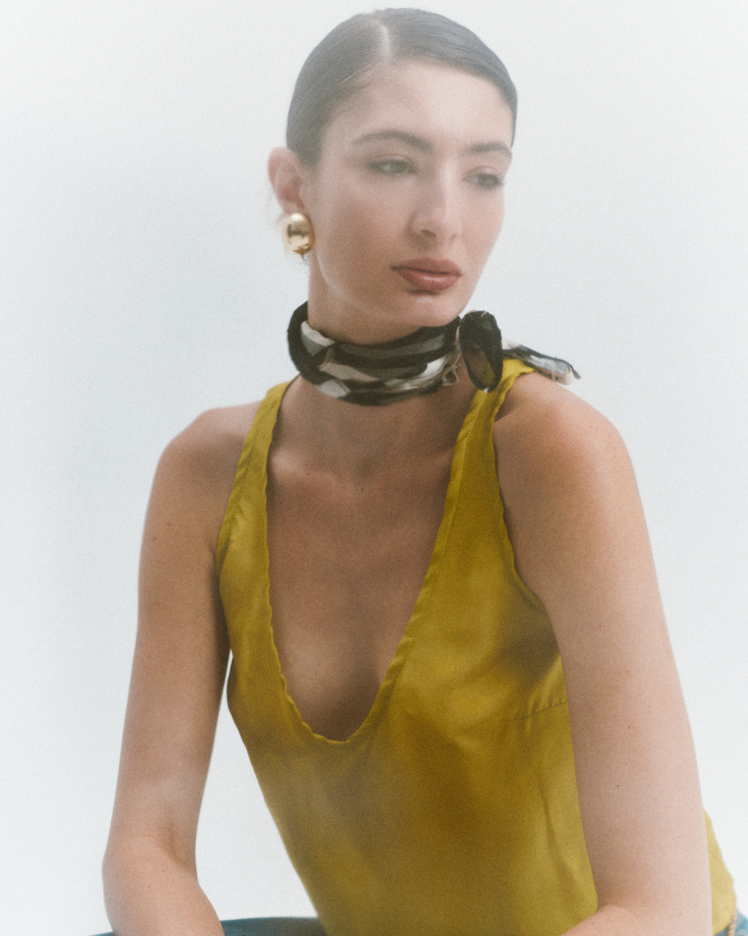 BISOU SHEER CHARTREUSE SILK CAMI