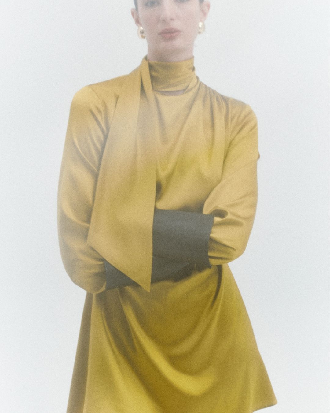 ALEXANDRA CHARTREUSE SILK MINI DRESS